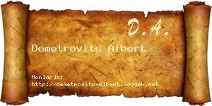 Demetrovits Albert névjegykártya