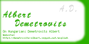 albert demetrovits business card